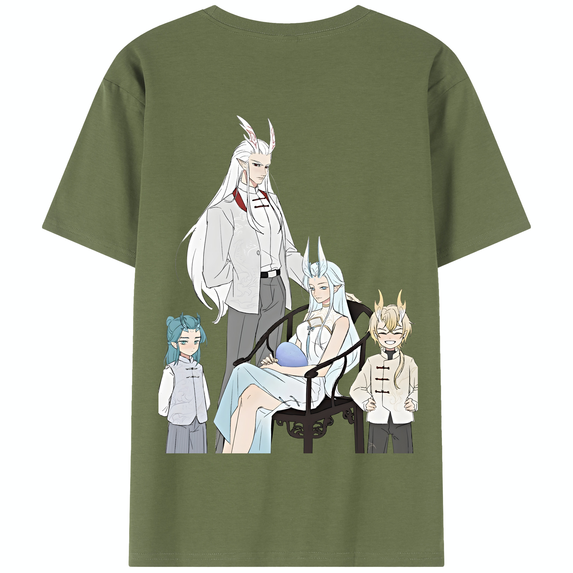 （画像用） Ne Zha 2 ナタ 魔童の大暴れ 綿100％半袖Tシャツ（背面プリント）